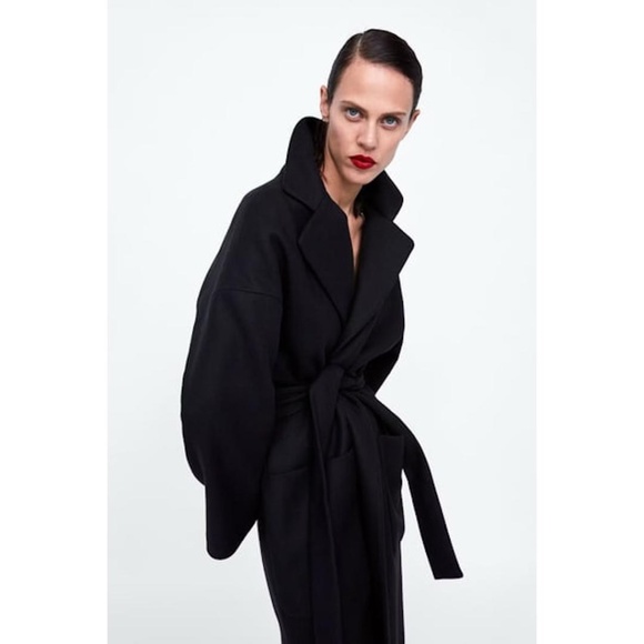 ZARA Wool Wrap Coat - Picture 15 of 16